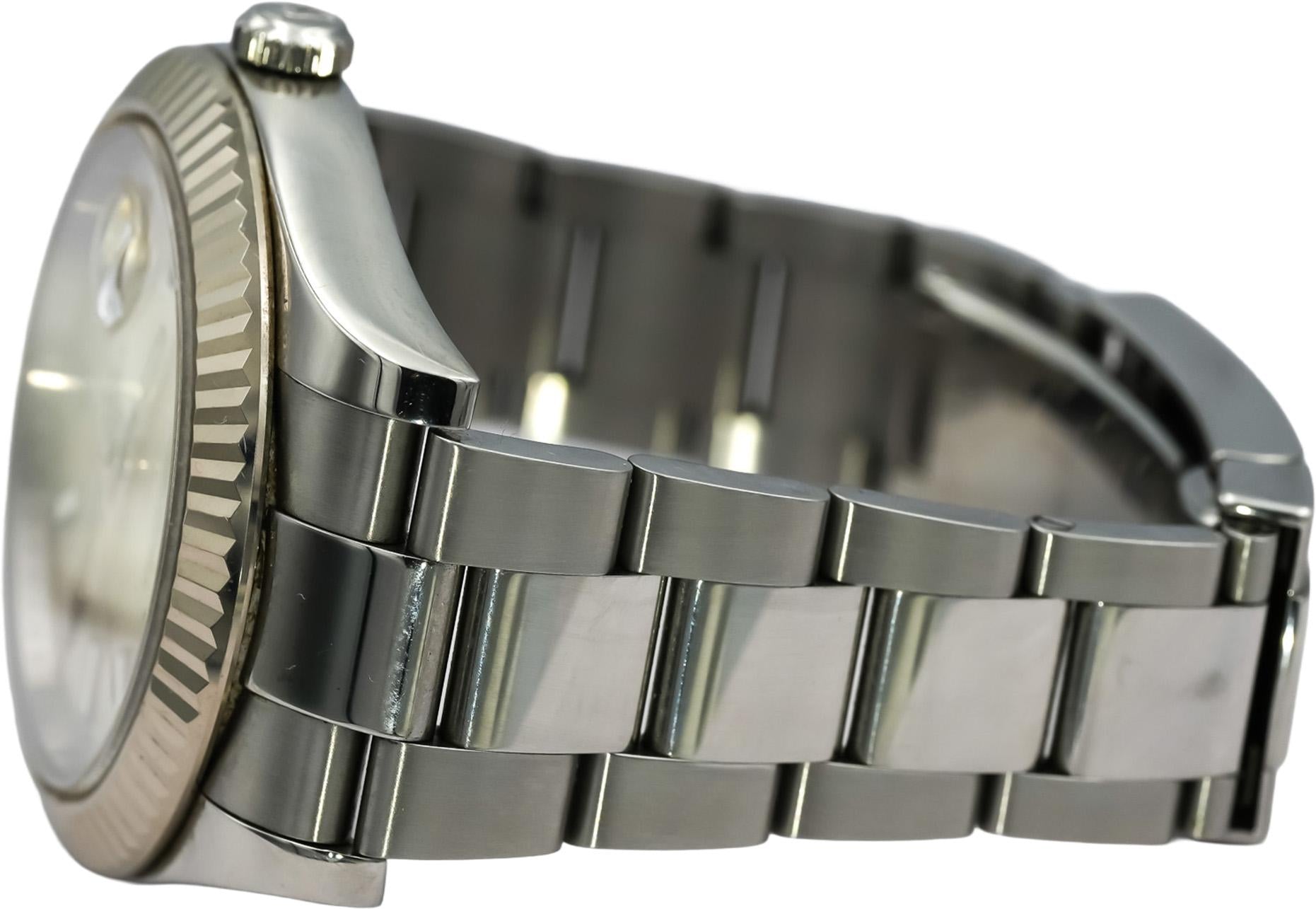 ROLEX Stainless Steel 18k White Gold Datejust II 41mm Watch Ref116334 w/ Papers