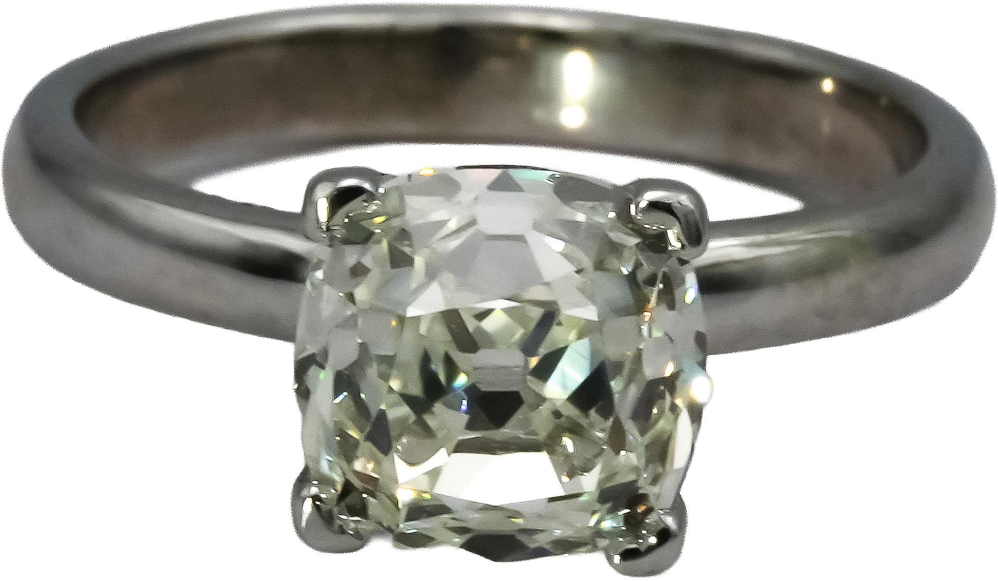 GIA Certified Platinum VS2/K Old Mine Cut Diamond Engagement Ring 3.02CT Size 7