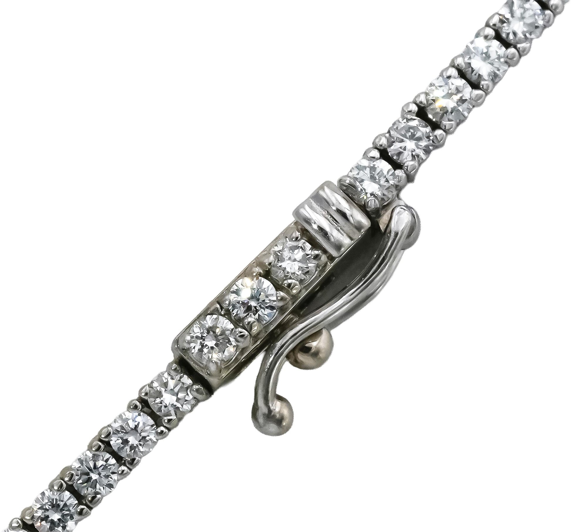 14k White Gold VS Round Diamond Tennis Necklace 5.72CT