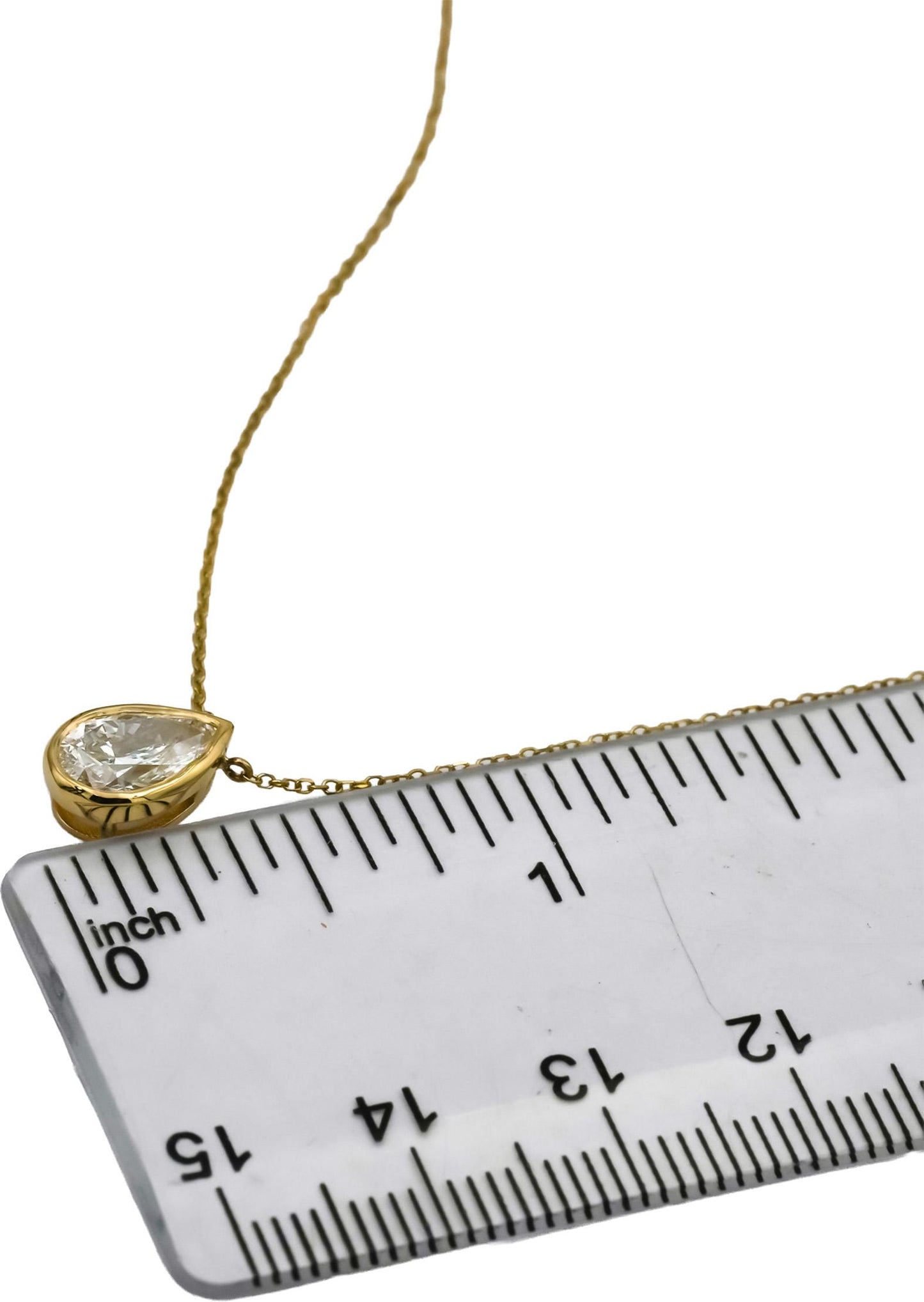 14k Yellow Gold VS Pear Cut Lab-Grown Diamond Pendant Necklace 1.02CT
