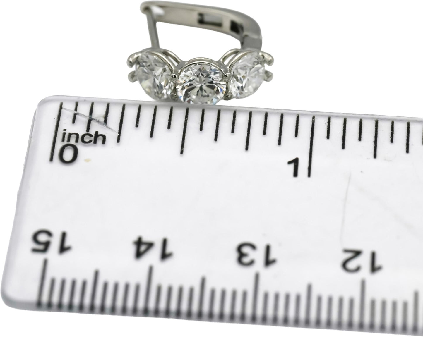 Platinum VS Round Lab-Grown Diamond Dangle Huggie Earrings 3.18CT