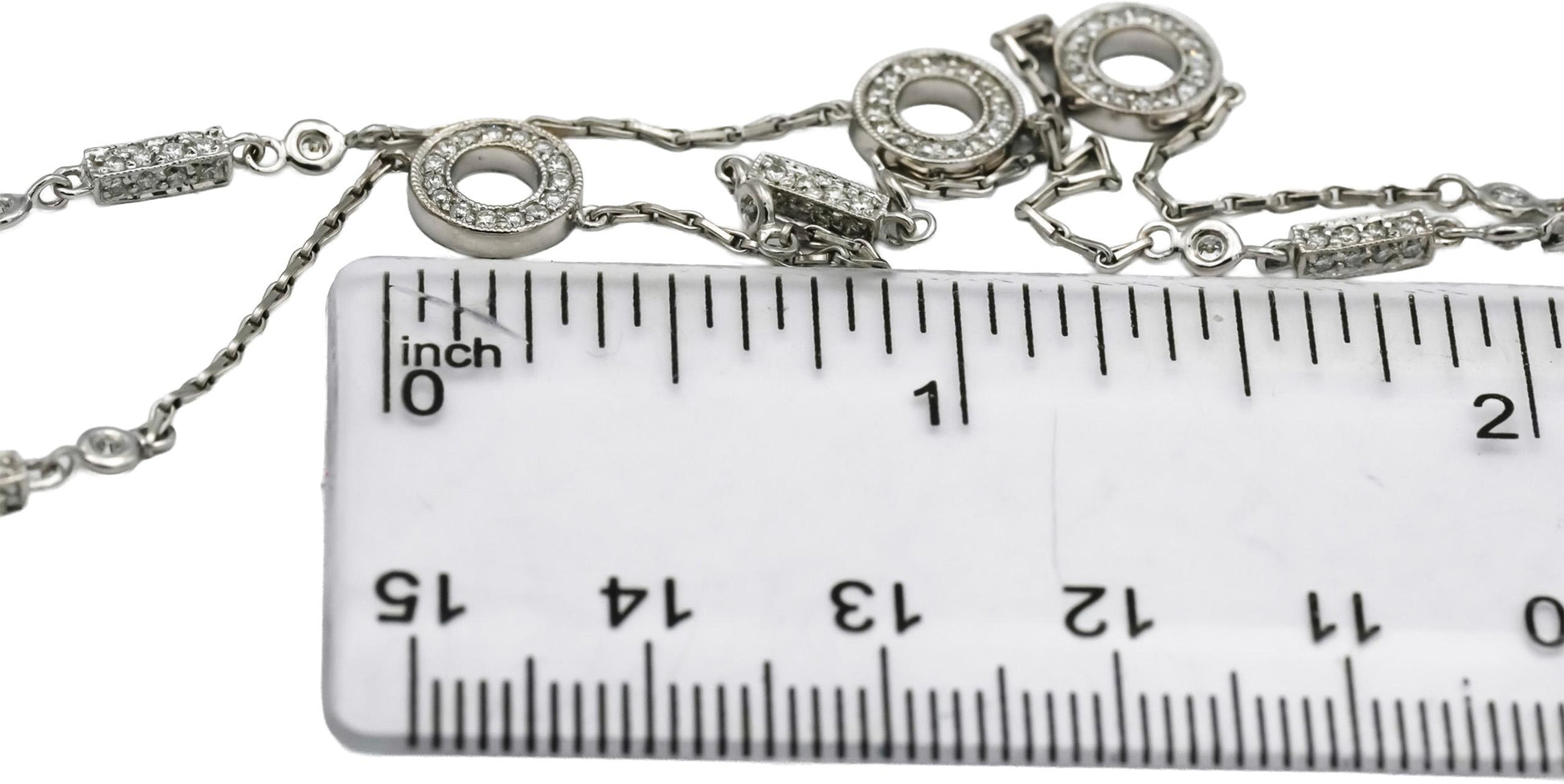 KWIAT 18k White Gold VS Round Natural Diamond Fancy Link Necklace 2.0-2.50CT