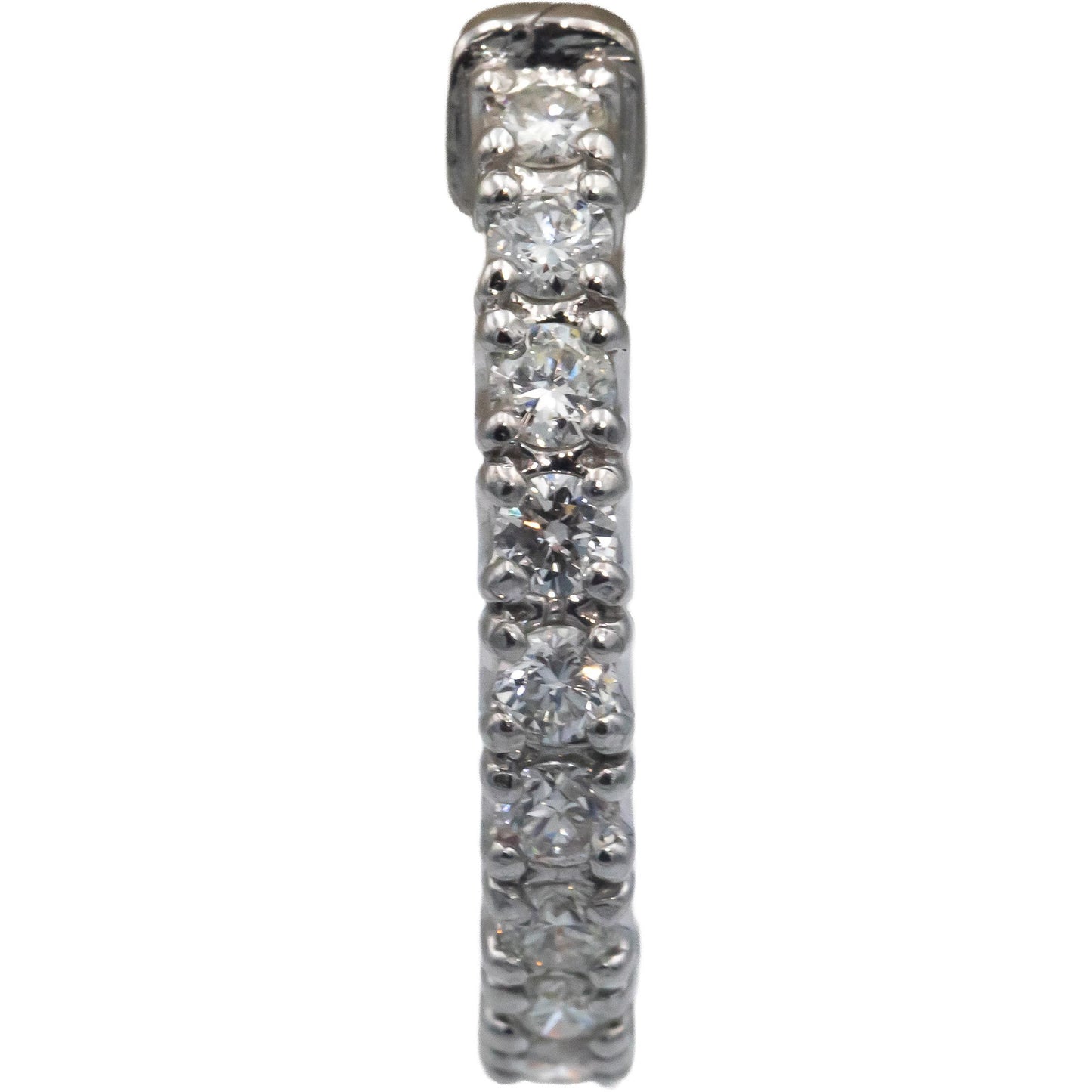 14k White Gold Round Diamond Inside Out Hoop Earrings 2.0CT