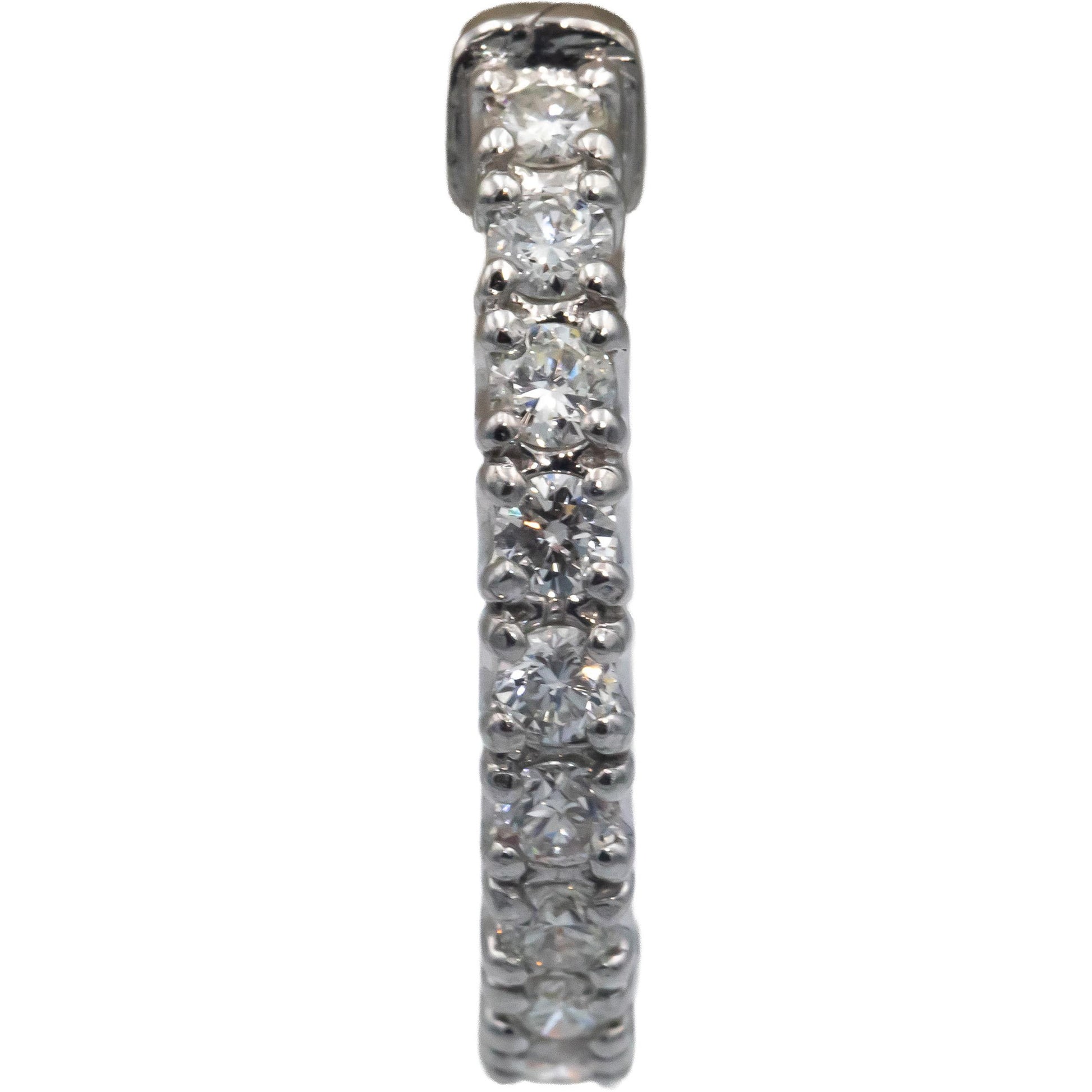 14k White Gold Round Diamond Inside Out Hoop Earrings 2.0CT