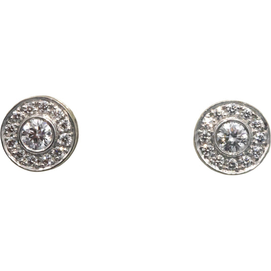 TIFFANY & CO Platinum 0.30CT Diamond Circlet Stud Earrings w/Box $4300 Retail