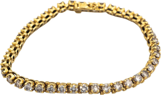 18k Yellow Gold Jewelry VS Round Cut Diamond Tennis Bracelet 6.0CT