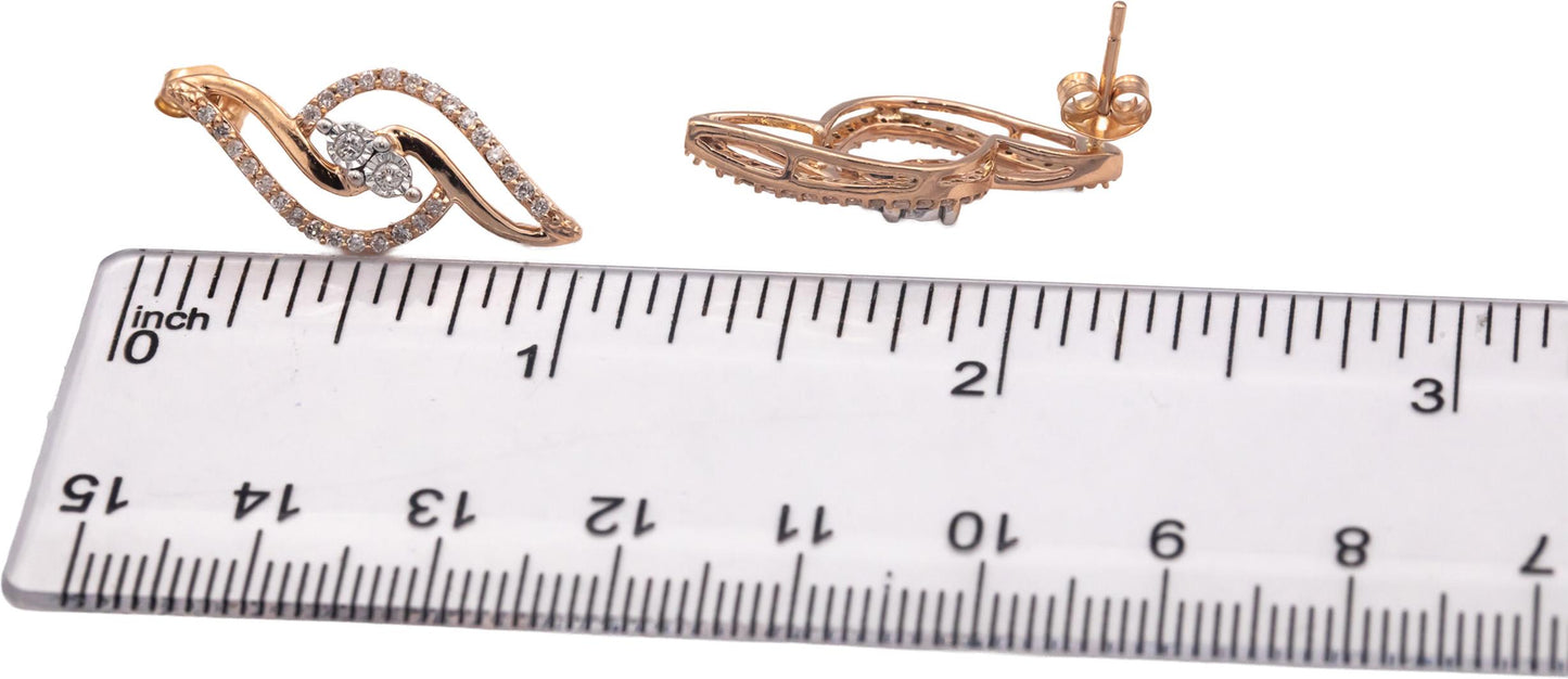 14k Rose Gold Jewelry 0.40CT Round Cut Diamond Stud Earrings
