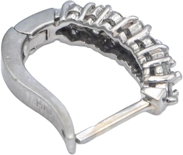 14k White Gold Jewelry 1.0CT Round Cut Diamond Cluster Curved Earrings