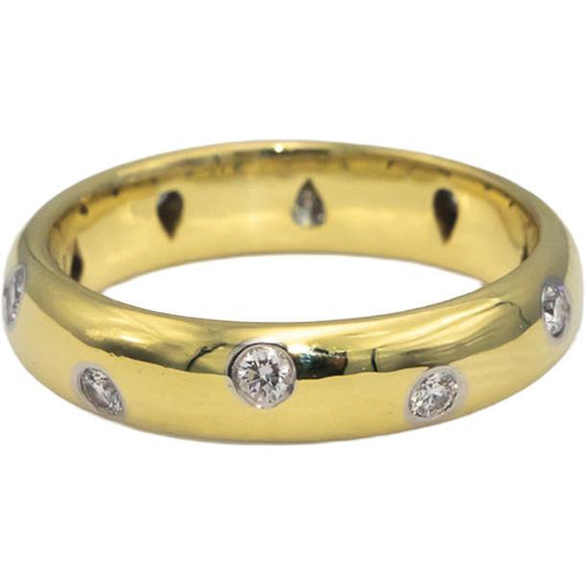 TIFFANY & CO. 18k Gold & Platinum Diamond Etoile Band Ring 0.30CT $4800 Retail