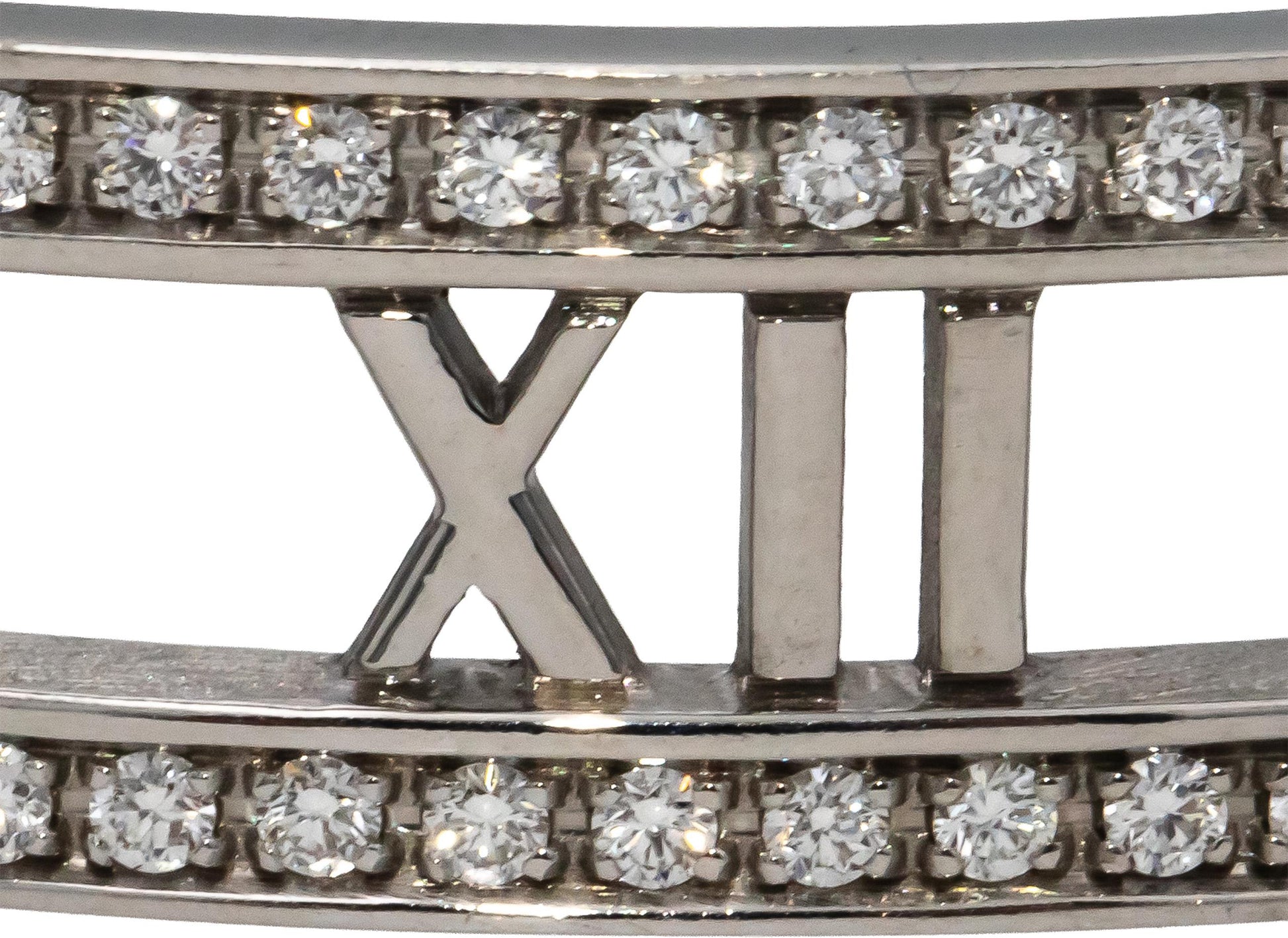 TIFFANY & CO. 18k White Gold Round VS Diamond Atlas Bangle Bracelet 1.0CT $16500