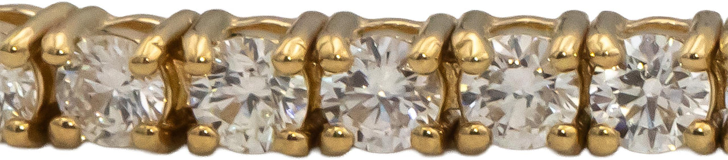 14k Yellow Gold VS Round Diamond Tennis Bracelet 3.07CT