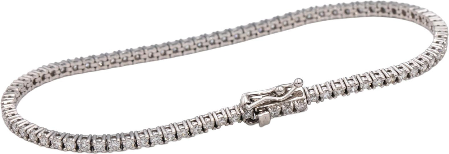 14k White Gold VS Round Diamond Tennis Bracelet 2.10CT