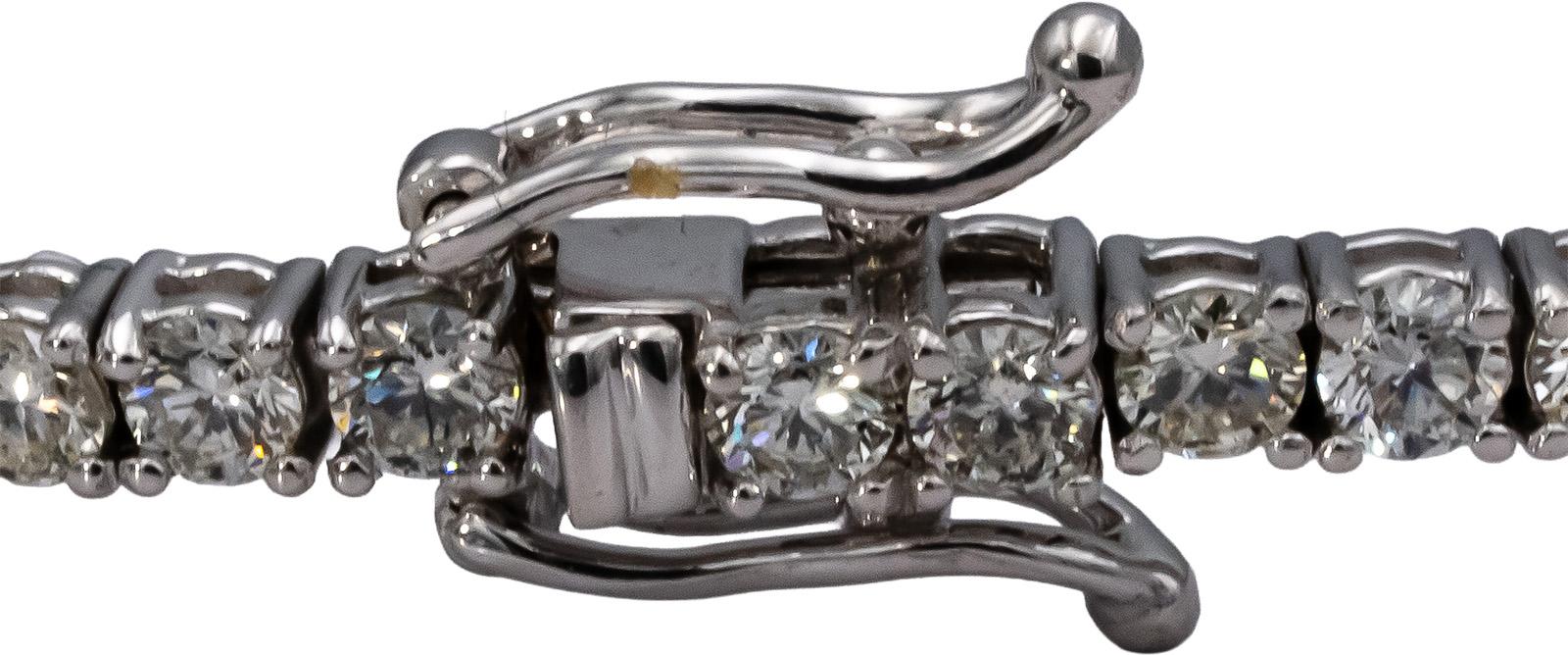14k White Gold VS Round Diamond Tennis Bracelet 4.51CT
