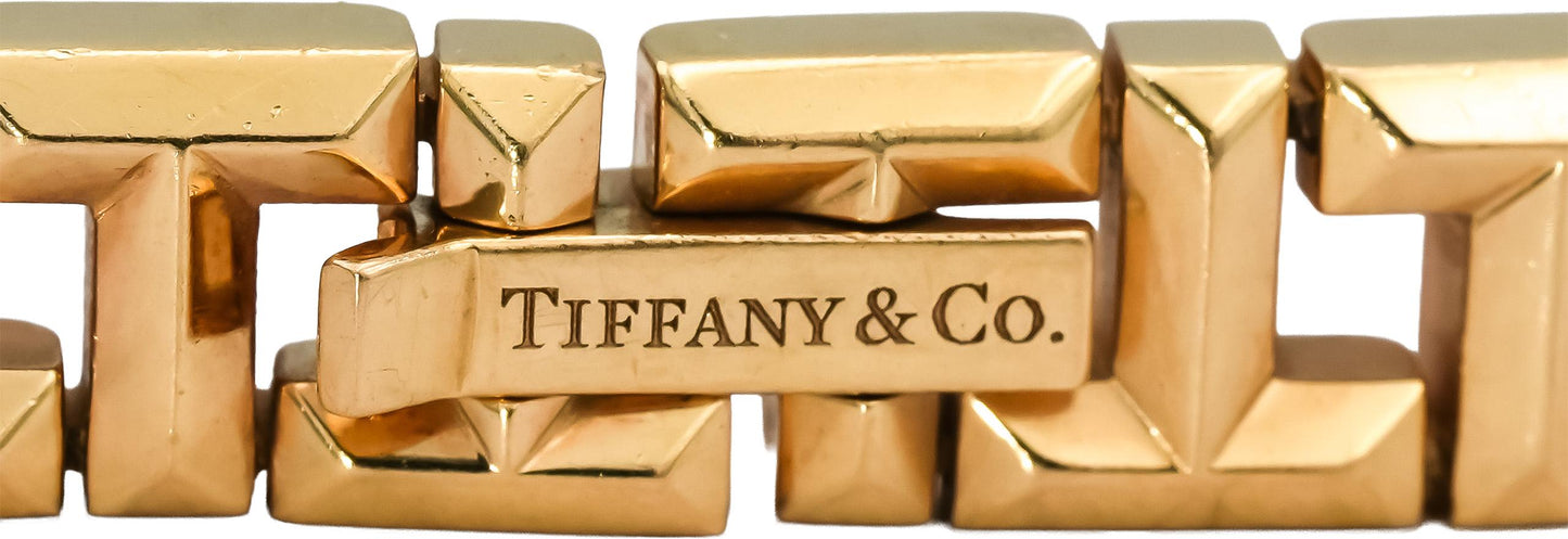 TIFFANY & CO. 18k Rose Gold Tiffany True T Narrow Bracelet 10,000 Retail Value