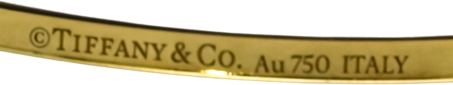 TIFFANY & CO. 18k Gold Tiffany T Diamond Bangle Bracelet .31CT 10,800 Retail