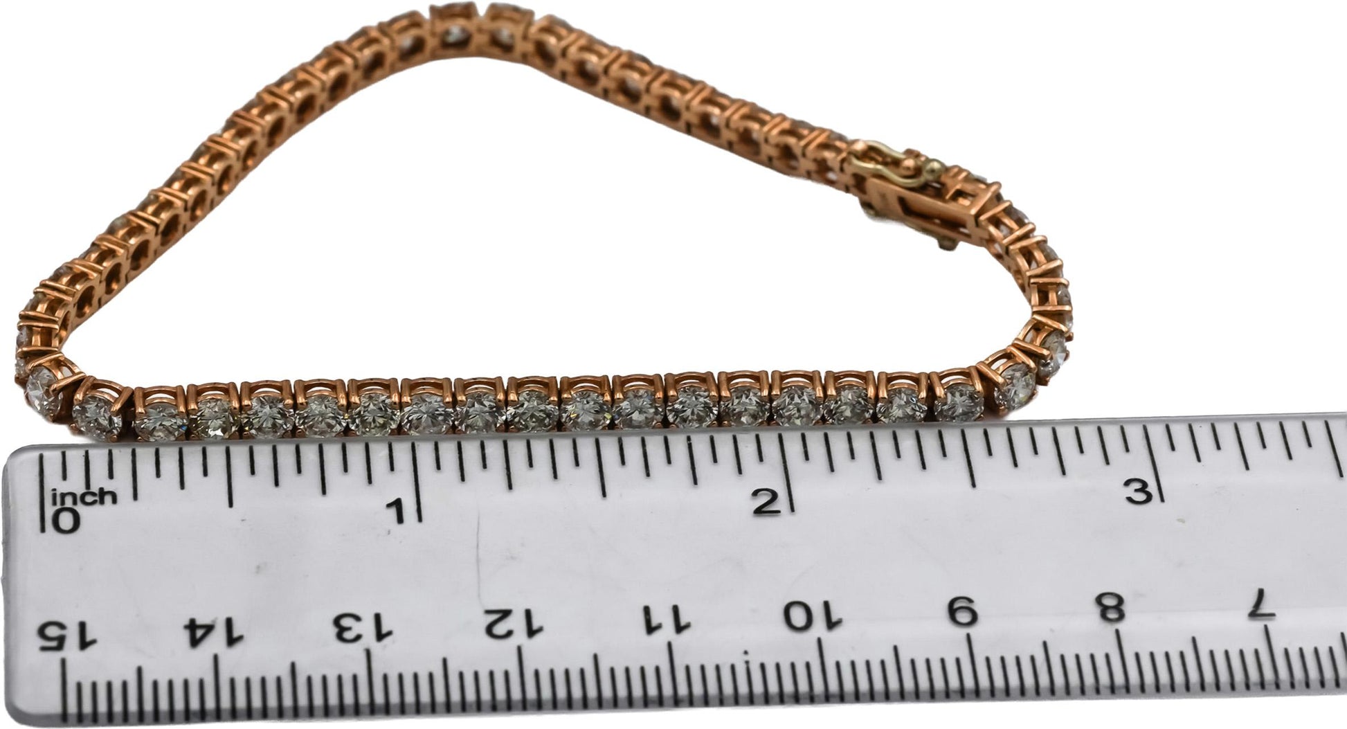 10k Rose Gold Round Diamond Tennis Bracelet 9.37CT
