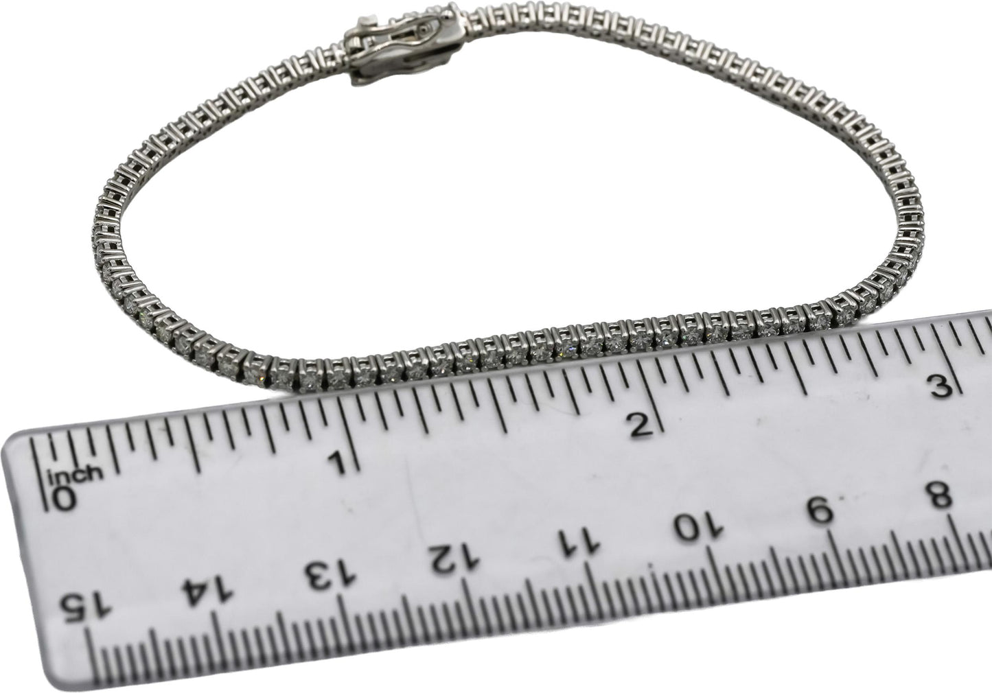 14k White Gold VS Round Diamond Tennis Bracelet 2.04CT