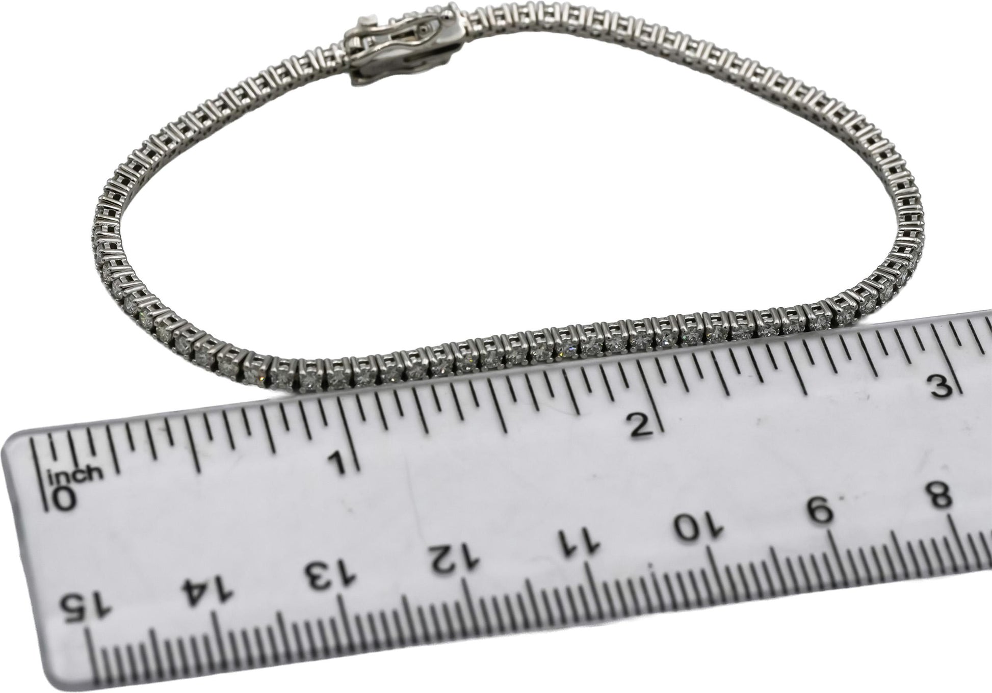 14k White Gold VS Round Diamond Tennis Bracelet 2.04CT