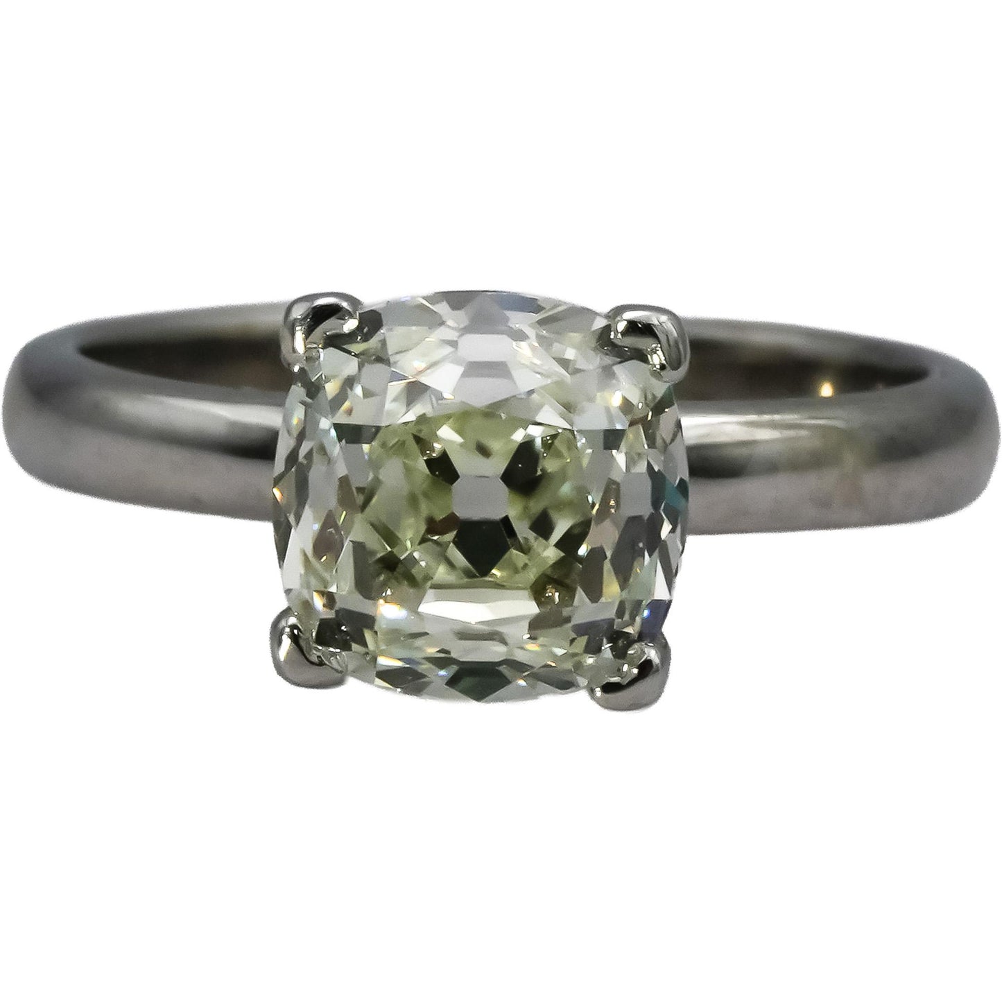 GIA Certified Platinum VS2/K Old Mine Cut Diamond Engagement Ring 3.02CT Size 7