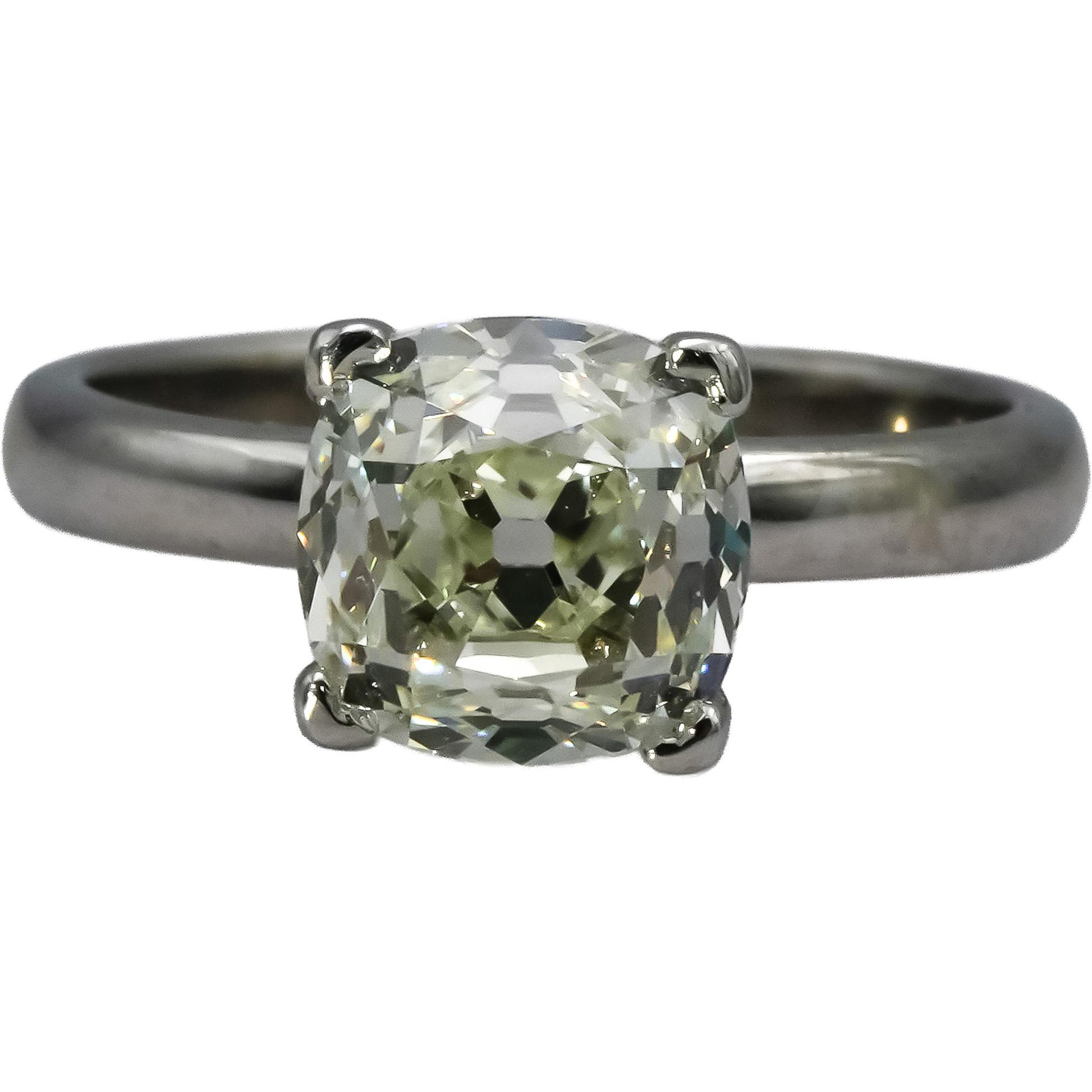 GIA Certified Platinum VS2/K Old Mine Cut Diamond Engagement Ring 3.02CT Size 7