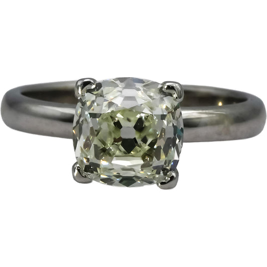 GIA Certified Platinum VS2/K Old Mine Cut Diamond Engagement Ring 3.02CT Size 7
