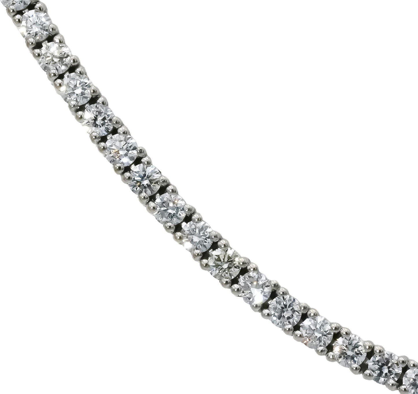 14k White Gold VS Round Diamond Tennis Necklace 5.81CT