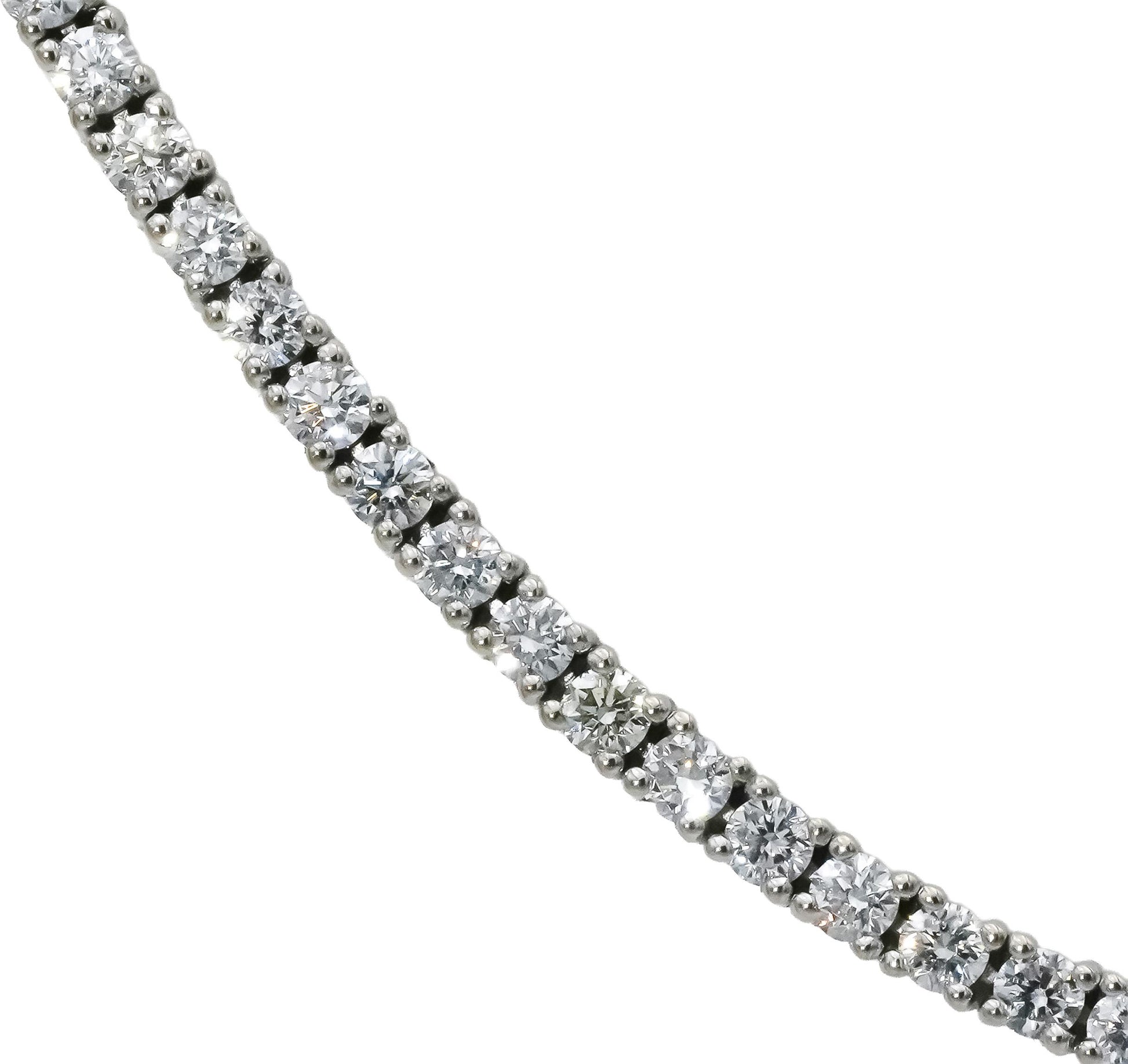 14k White Gold VS Round Diamond Tennis Necklace 5.81CT