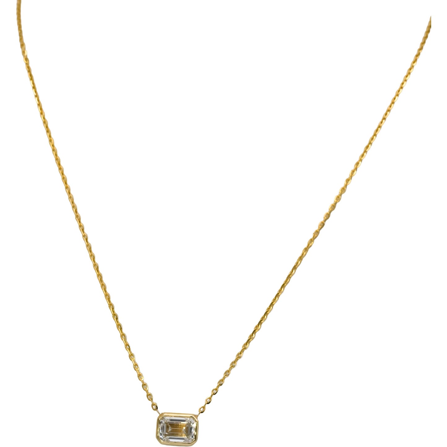14k Yellow Gold VS Radiant Cut Lab-Grown Diamond Pendant Necklace 3.69CT