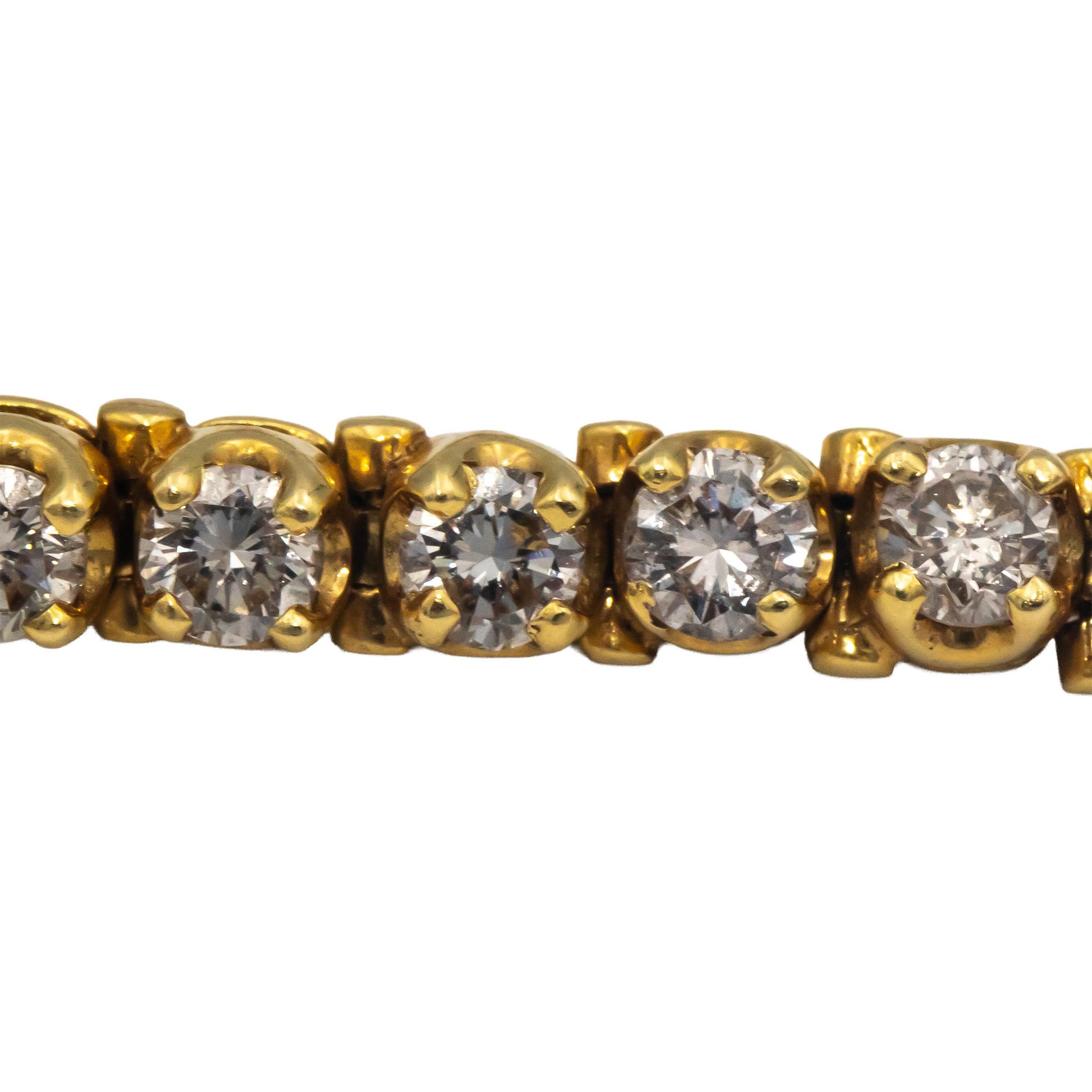18k Yellow Gold Jewelry VS Round Cut Diamond Tennis Bracelet 6.0CT