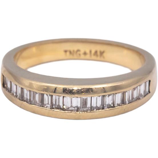 14k Yellow Gold 0.50CT VS Baguette Cut Diamond Band Ring Size 5.75
