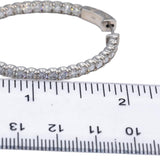 18k White Gold VS Round Diamond Oval Inside Out Hoop Earrings 5.75CT