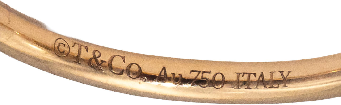 TIFFANY & CO. 18k Rose Gold Round Diamond Tiffany T Ring .14CT w/ Box