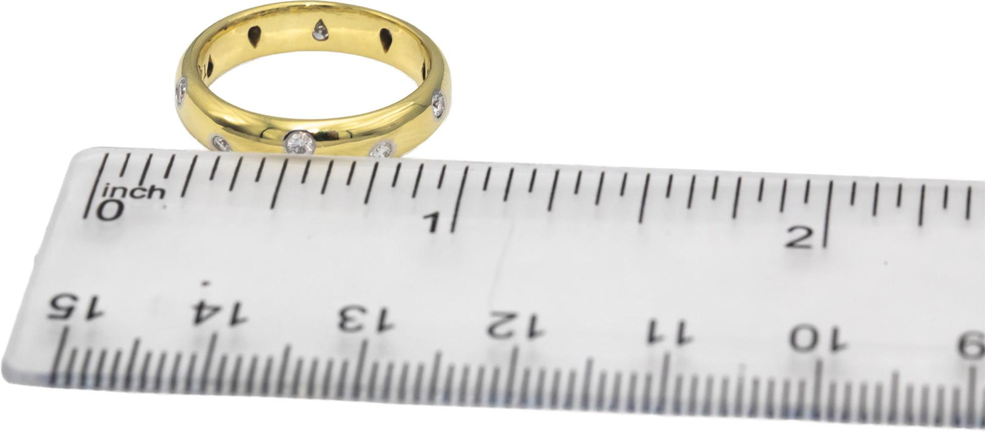 TIFFANY & CO. 18k Gold & Platinum Diamond Etoile Band Ring 0.30CT $4800 Retail