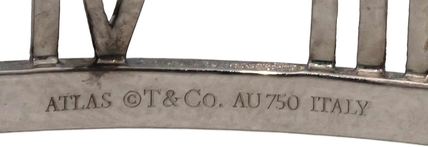 TIFFANY & CO. 18k White Gold Round VS Diamond Atlas Bangle Bracelet 1.0CT $16500