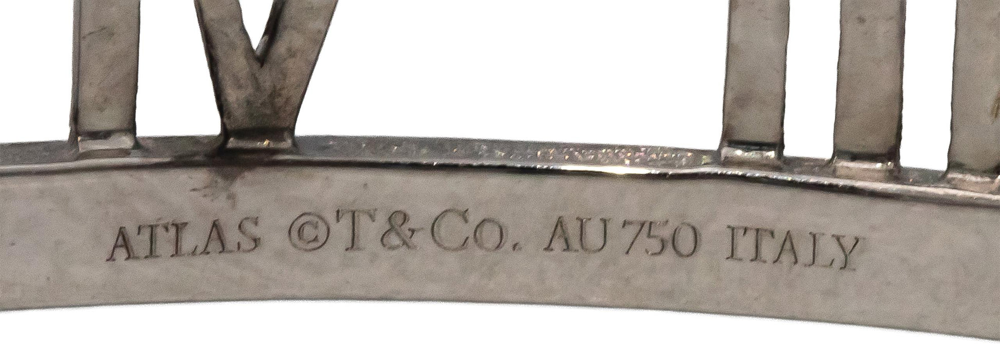 TIFFANY & CO. 18k White Gold Round VS Diamond Atlas Bangle Bracelet 1.0CT $16500