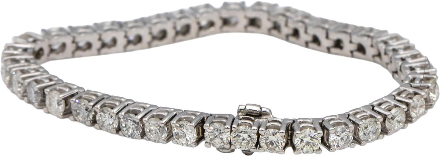 14k White Gold Round Diamond Tennis Bracelet 11.05CT