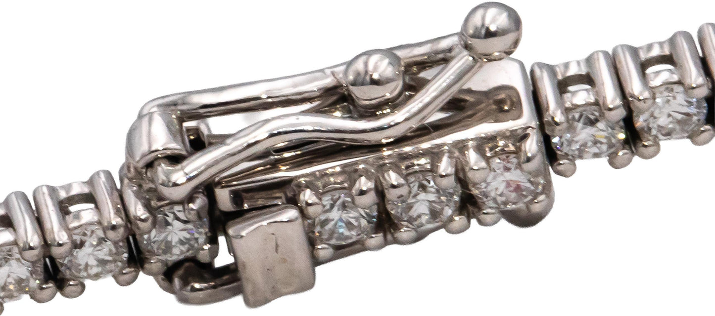 14k White Gold VS Round Diamond Tennis Bracelet 2.10CT