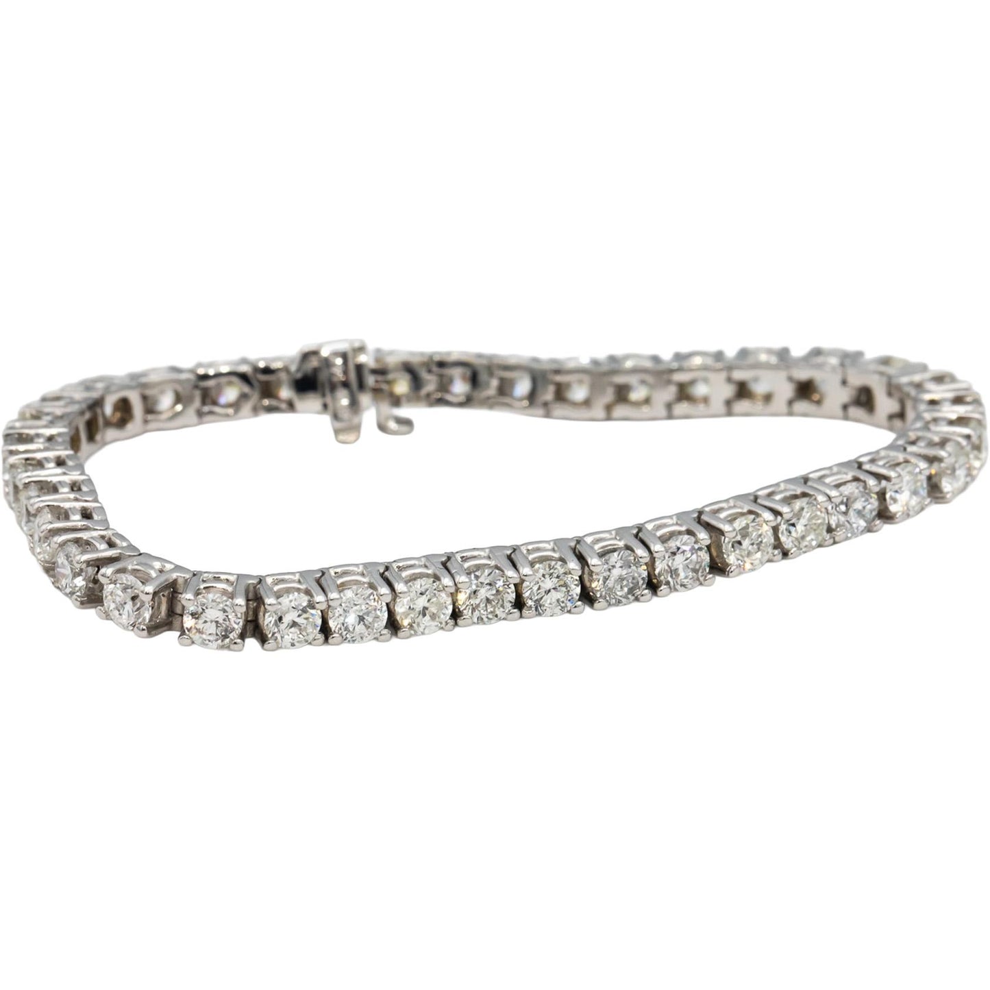 14k White Gold Round Diamond Tennis Bracelet 11.61CT
