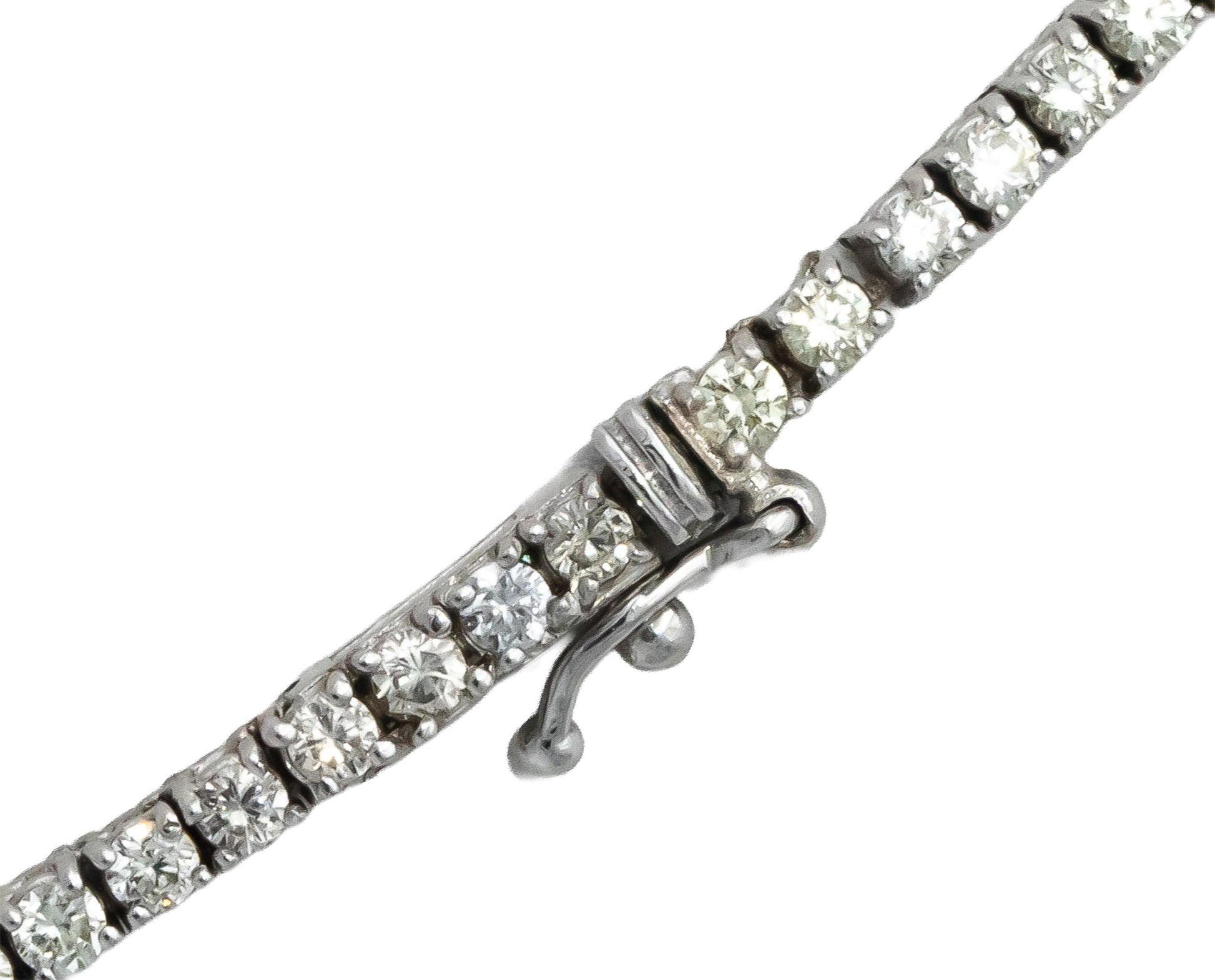 14k White Gold Round Light Yellow Diamond Tennis Necklace 4.42CT