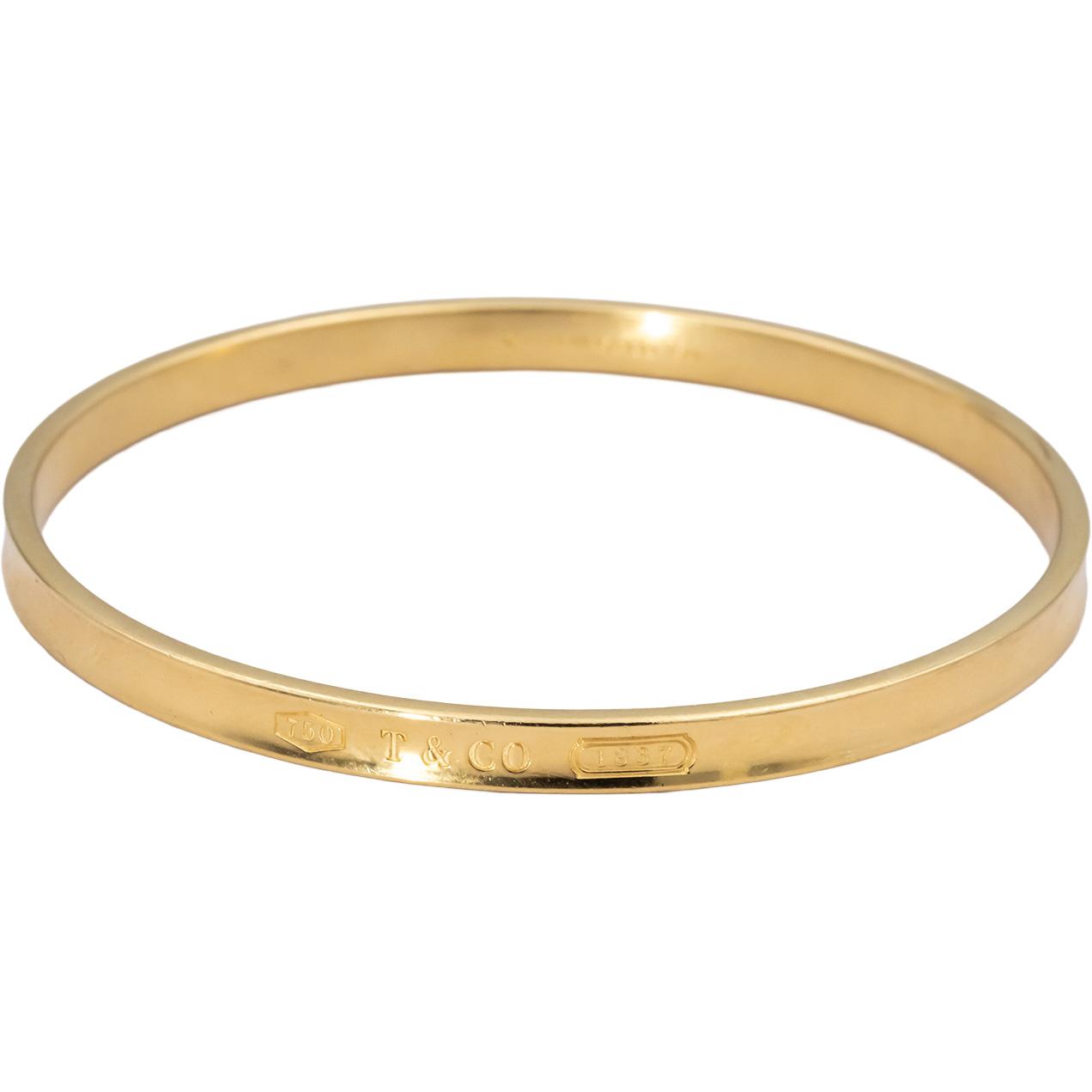 TIFFANY & CO. 18k Yellow Gold 1837 Bangle Bracelet