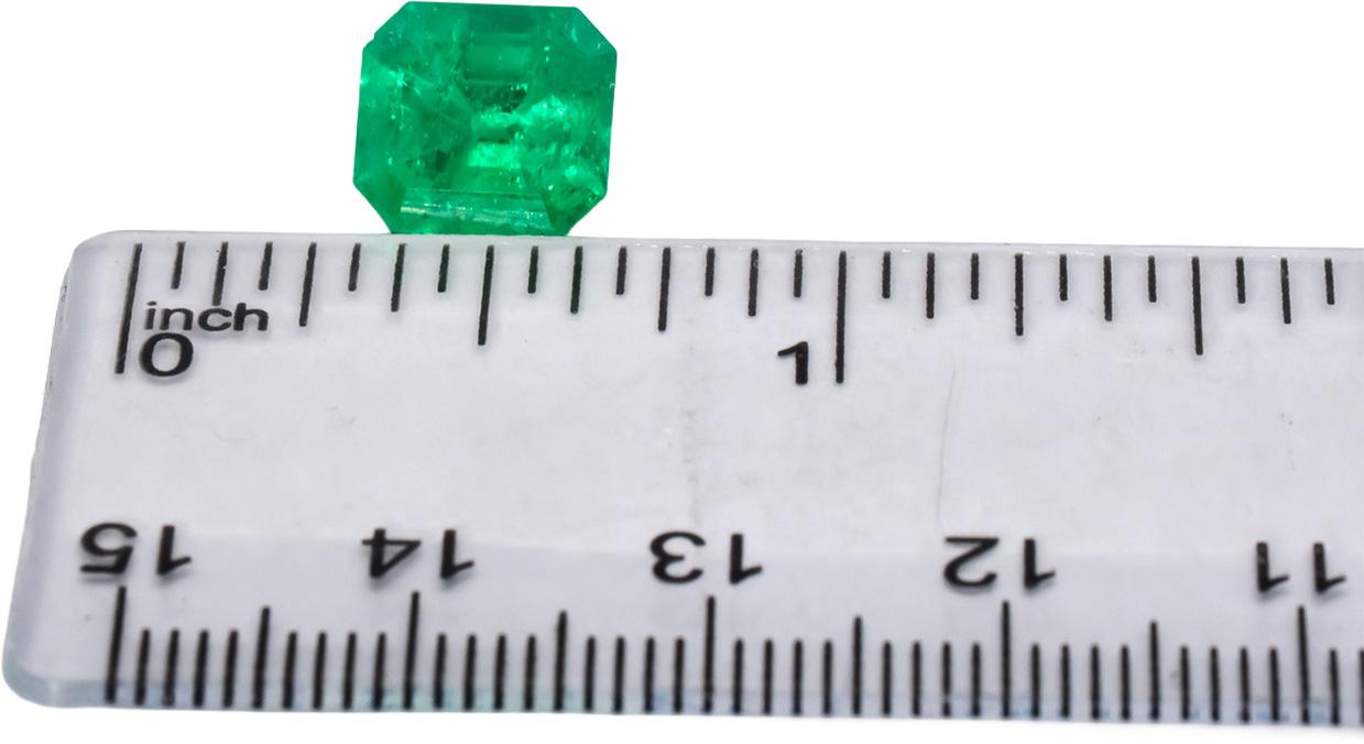 GIA Certified Octagonal Cut Natural Colombian Emerald Loose Gemstone 3.21CT