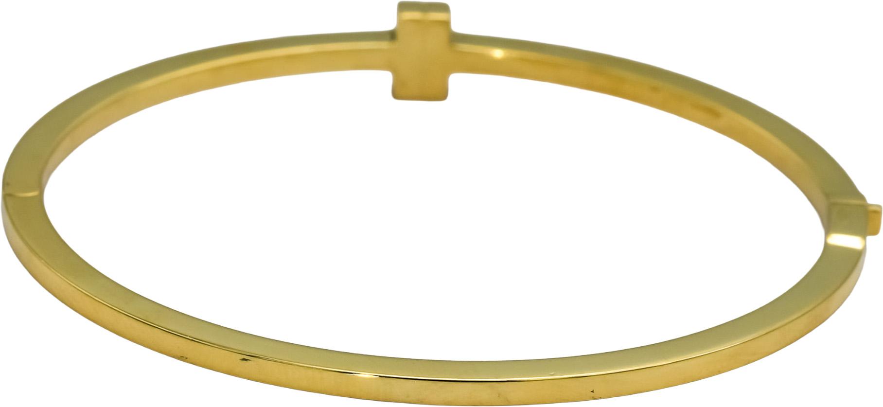 TIFFANY & CO. 18k Gold Tiffany T Diamond Bangle Bracelet .31CT 10,800 Retail