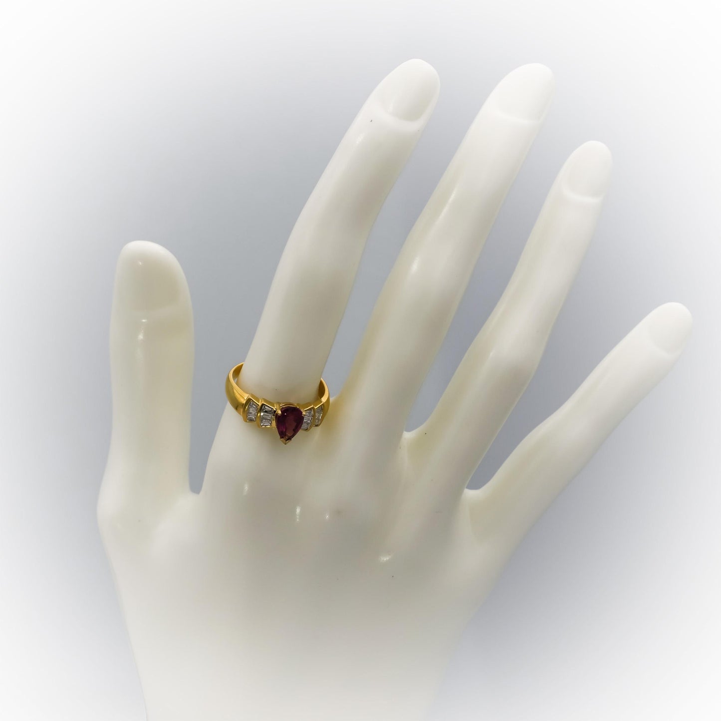 18k Yellow Gold VS Diamond and Pink Tourmaline Ring 1.32CT Size 7.25