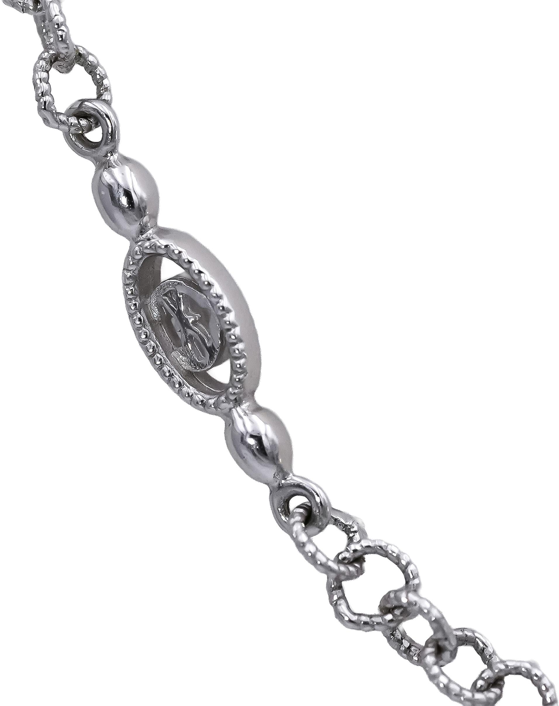 PHILIPPE CHARRIOL 18k White Gold Diamond Chain Necklace w/ Toggle Clasp