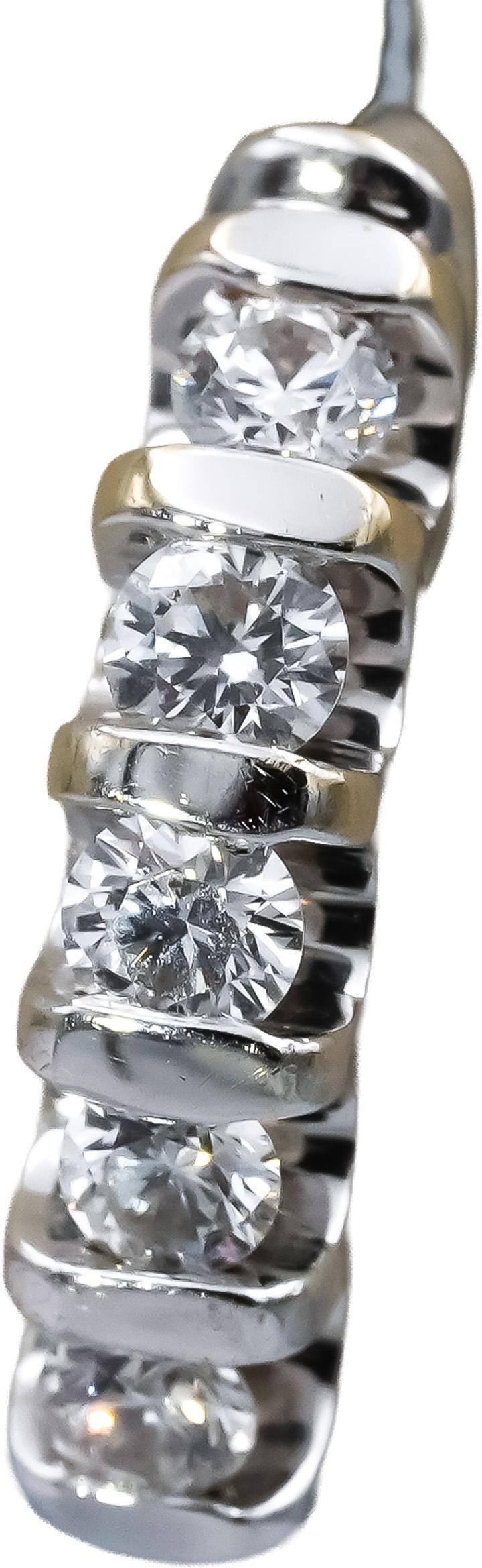 18k White Gold VS Round Diamond Huggie Earrings 0.50CT