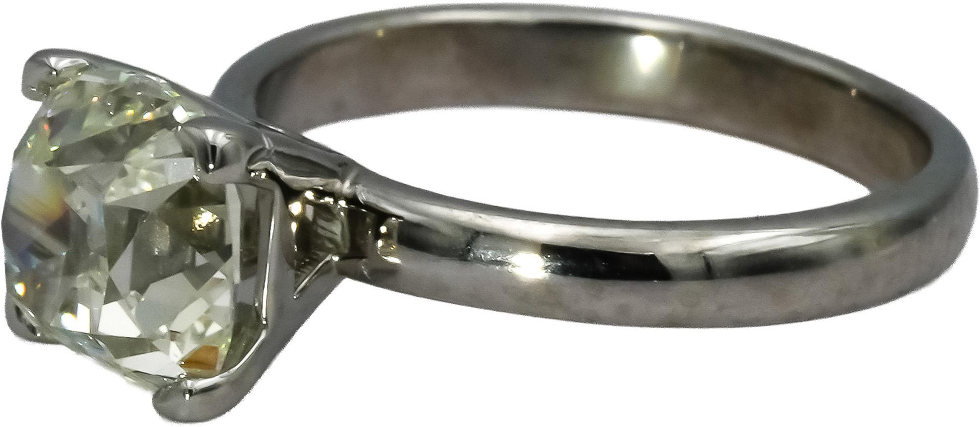 GIA Certified Platinum VS2/K Old Mine Cut Diamond Engagement Ring 3.02CT Size 7