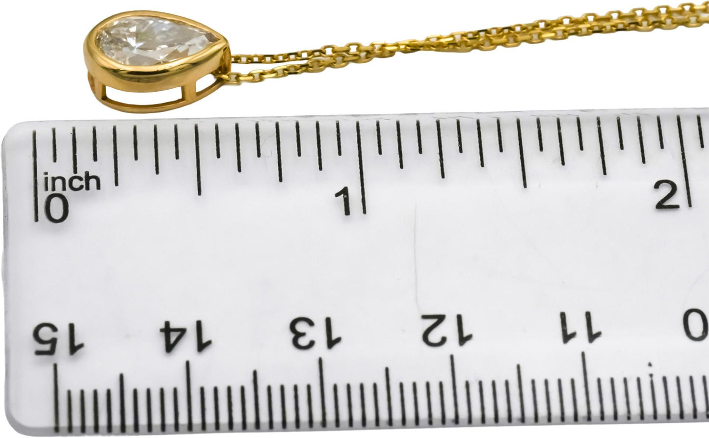 14k Yellow Gold VS Pear Cut Lab-Grown Diamond Pendant Necklace 1.90CT