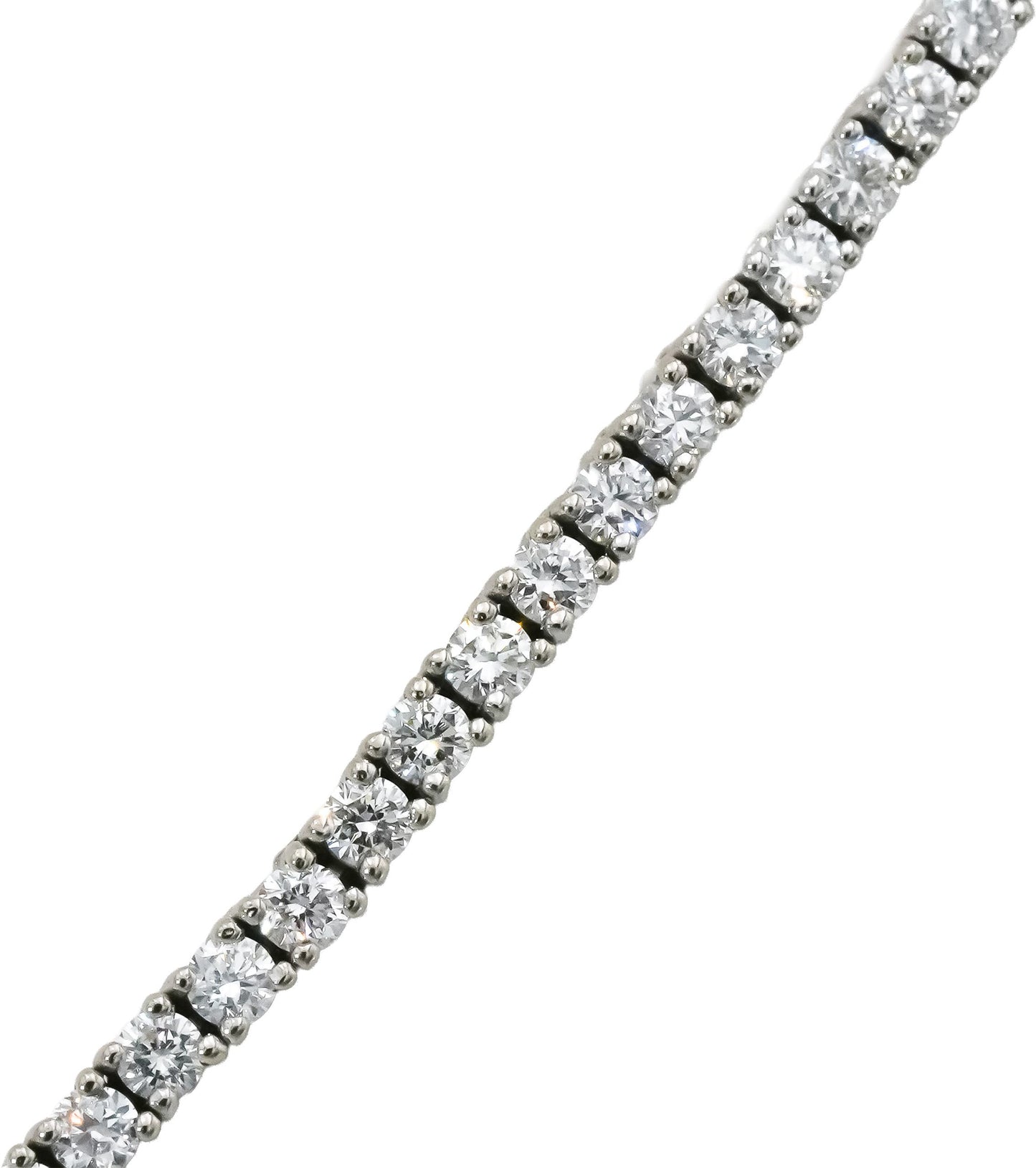 14k White Gold VS Round Diamond Tennis Necklace 5.81CT
