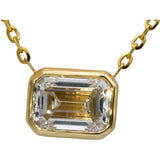 14k Yellow Gold VS Radiant Cut Lab-Grown Diamond Pendant Necklace 3.69CT