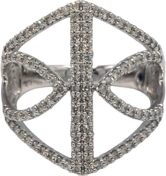 VERA WANG LOVE 10k White Gold 0.73CT Diamond Modern Style Ring Size 7